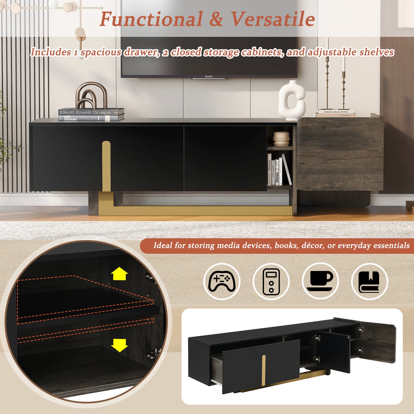 TV Stand and Coffee Table Set of 2