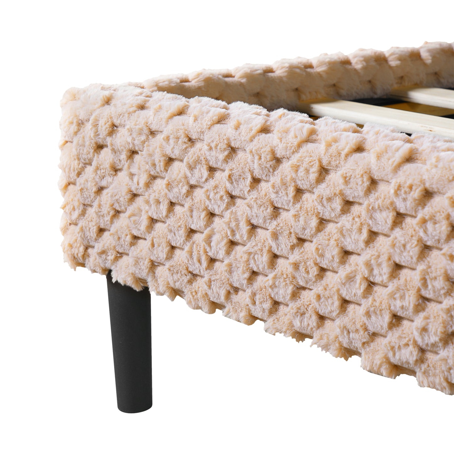 Modern White Plush Soft Bed – Comfortable Backrest Bedroom Bed (Queen/King)