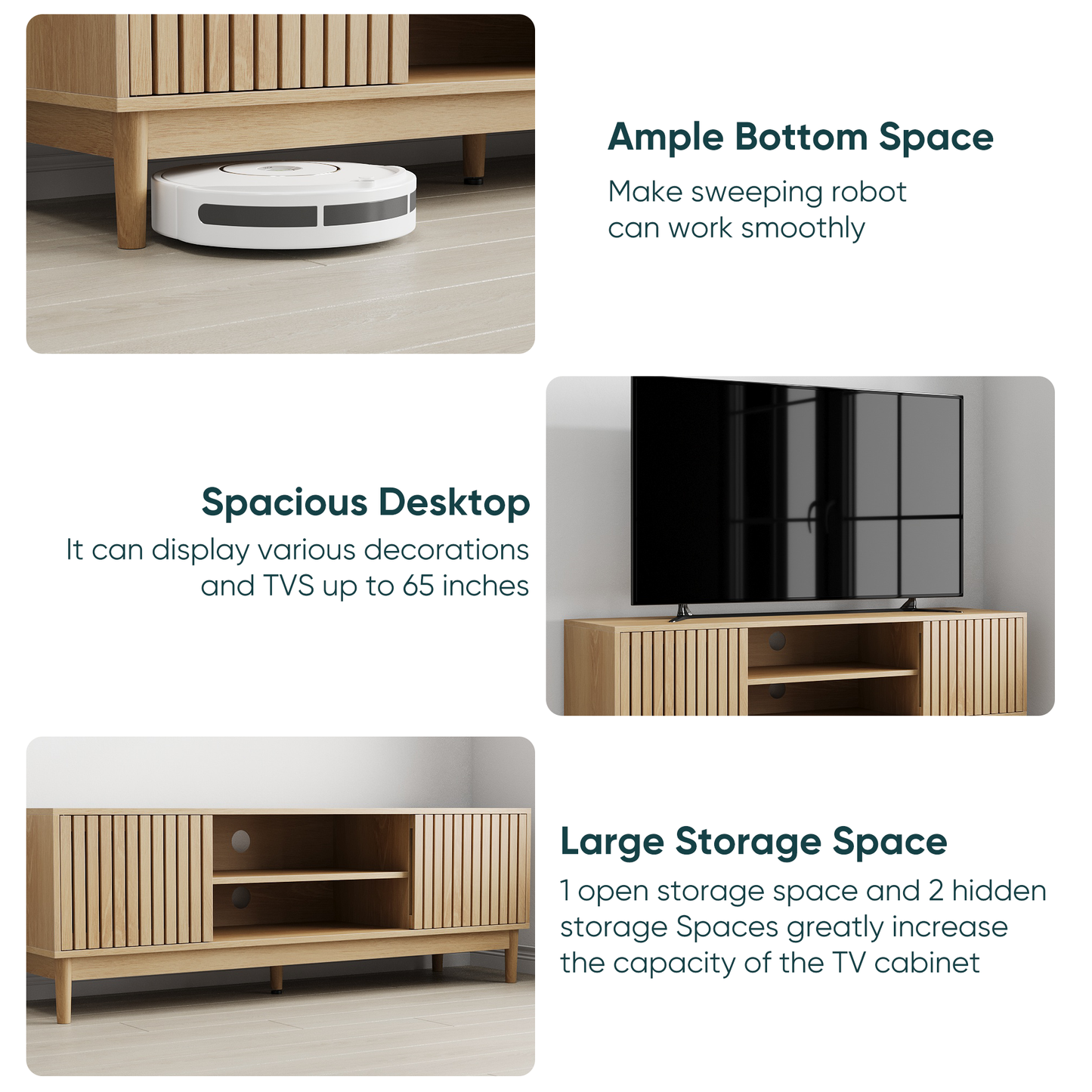 Mid-century modern style TV stand (suitable for 55/65-inch TVs)