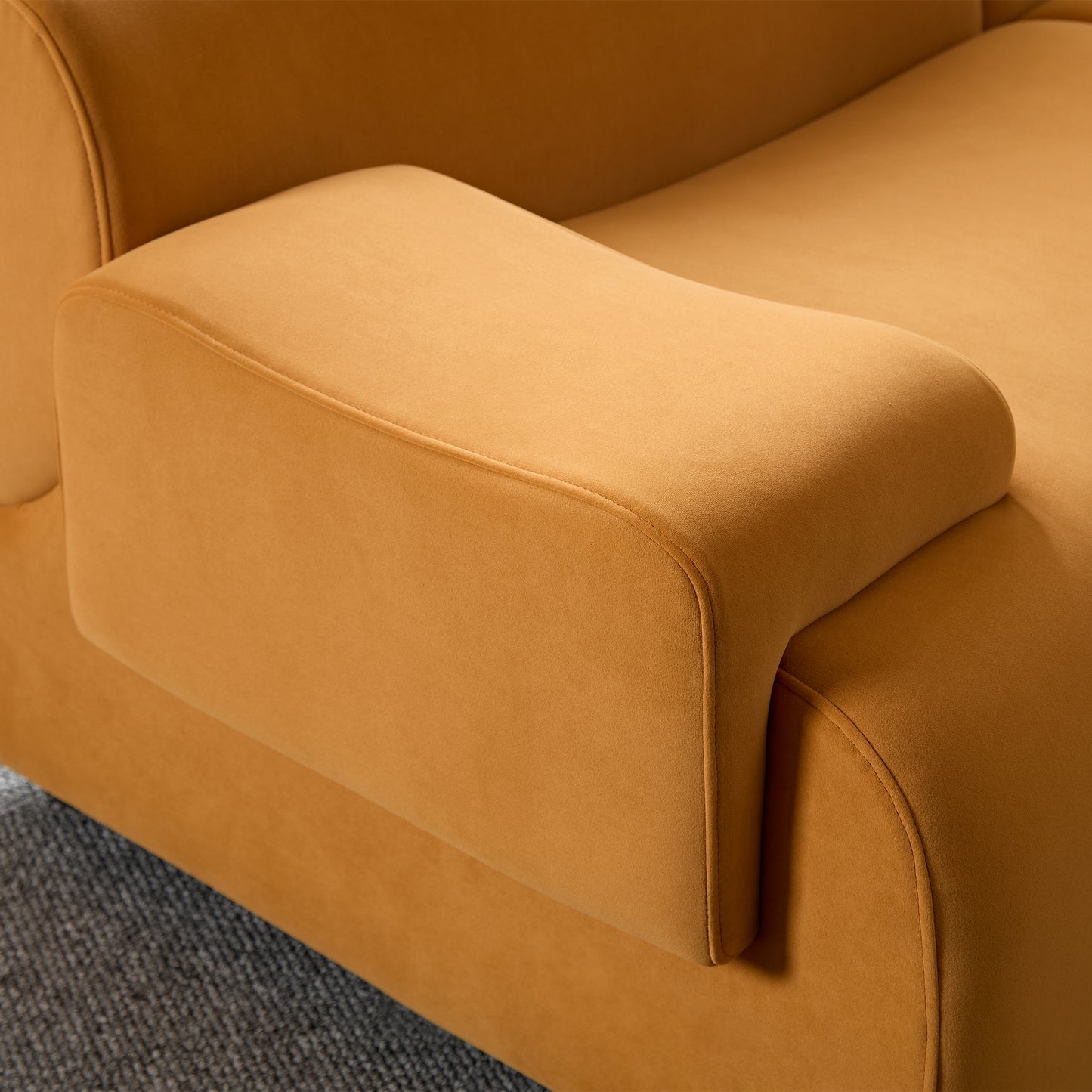 Bamboo-jointed sofa Solid Wood Frame 4 - Seat Sectional Sofa: White, Strong Durable Fabric, High - Density Sponge