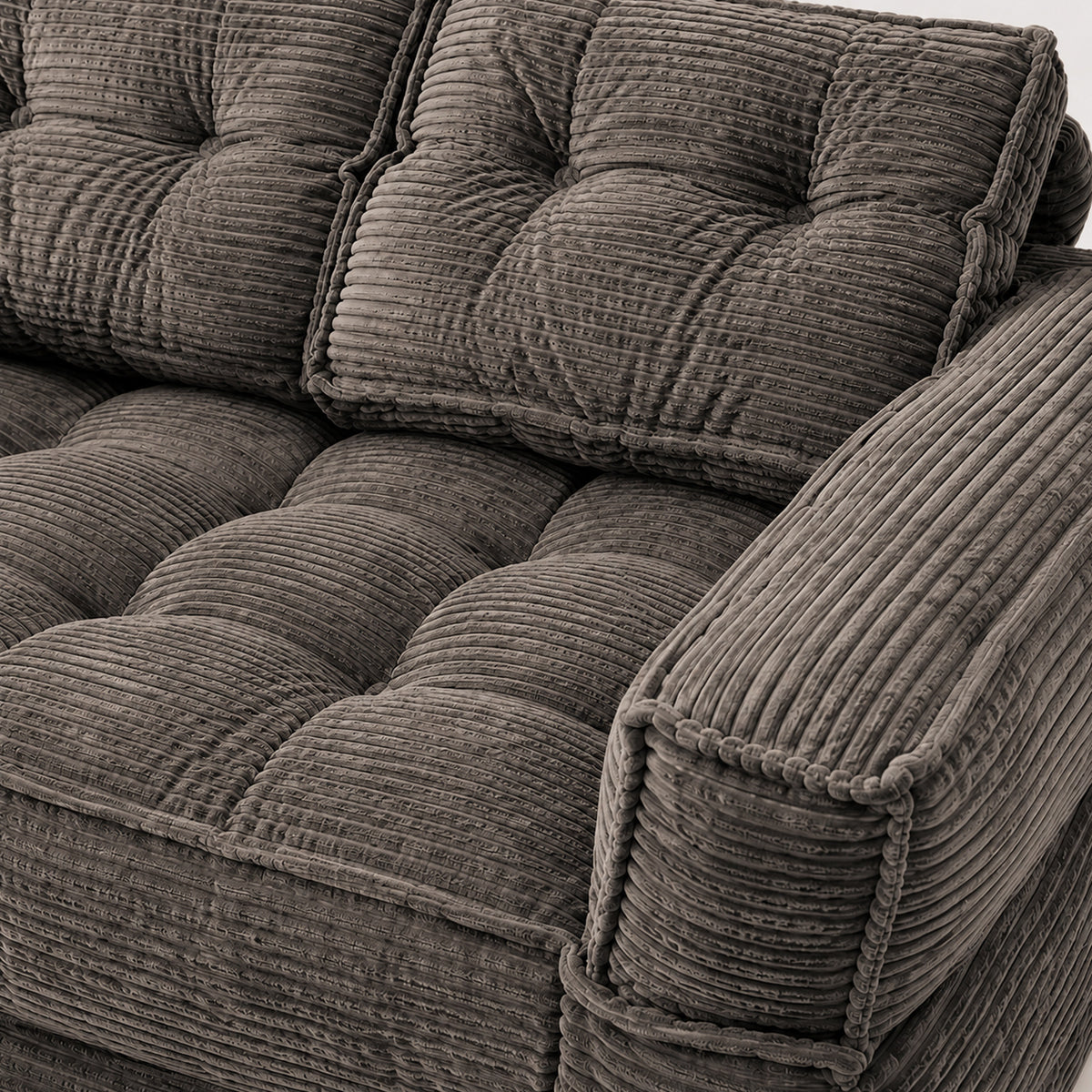 2-in-1 Boneless Convertible Floor Couch – Lazy Double Sofa with Armrest