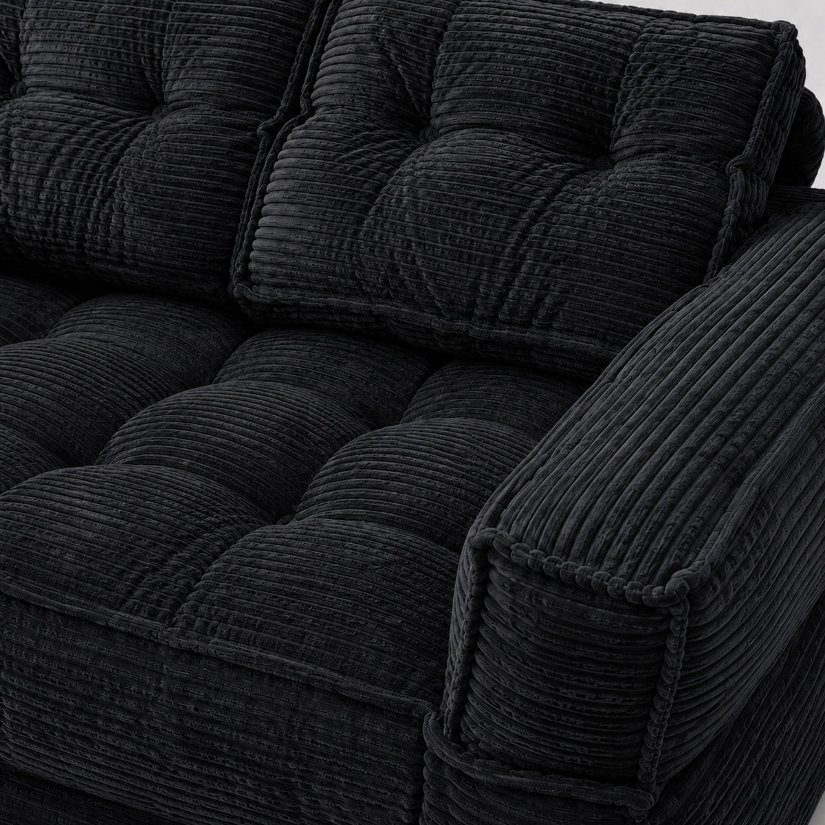 2-in-1 Boneless Convertible Floor Couch – Lazy Double Sofa with Armrest