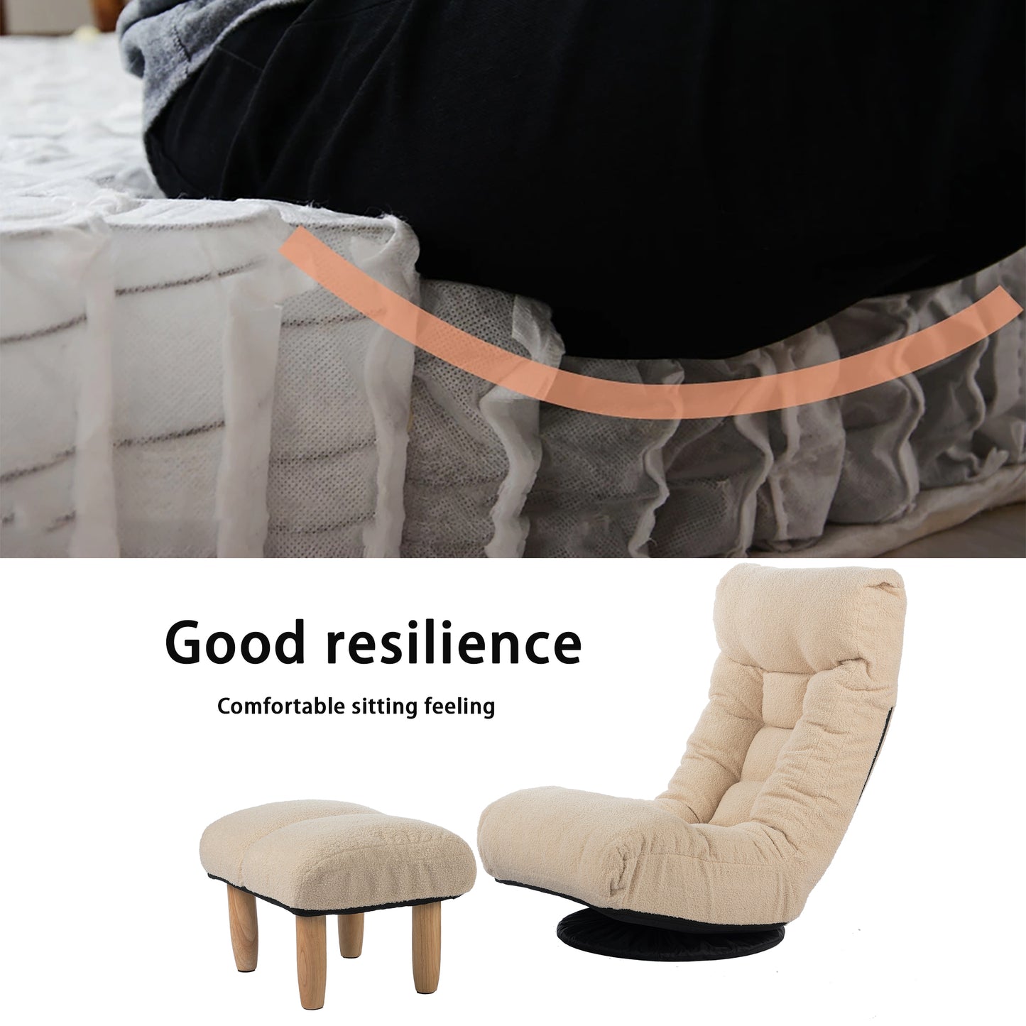 Single Reclining Sofa: Japanese - Style Lazy Sofa for Balcony & Leisure