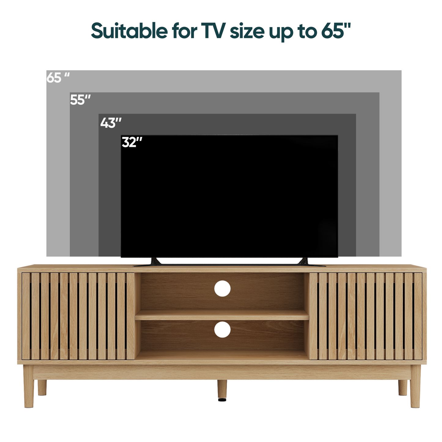 Mid-century modern style TV stand (suitable for 55/65-inch TVs)