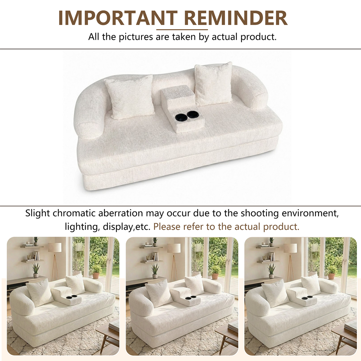 2-in-1 Convertible Sleeper Sofa Bed with Cup Holders