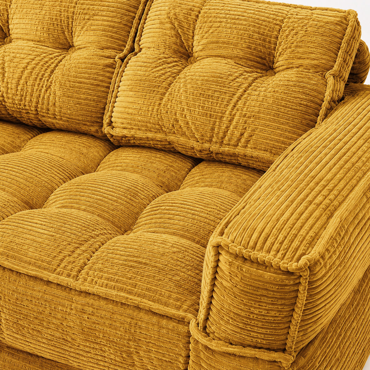 2-in-1 Boneless Convertible Floor Couch – Lazy Double Sofa with Armrest