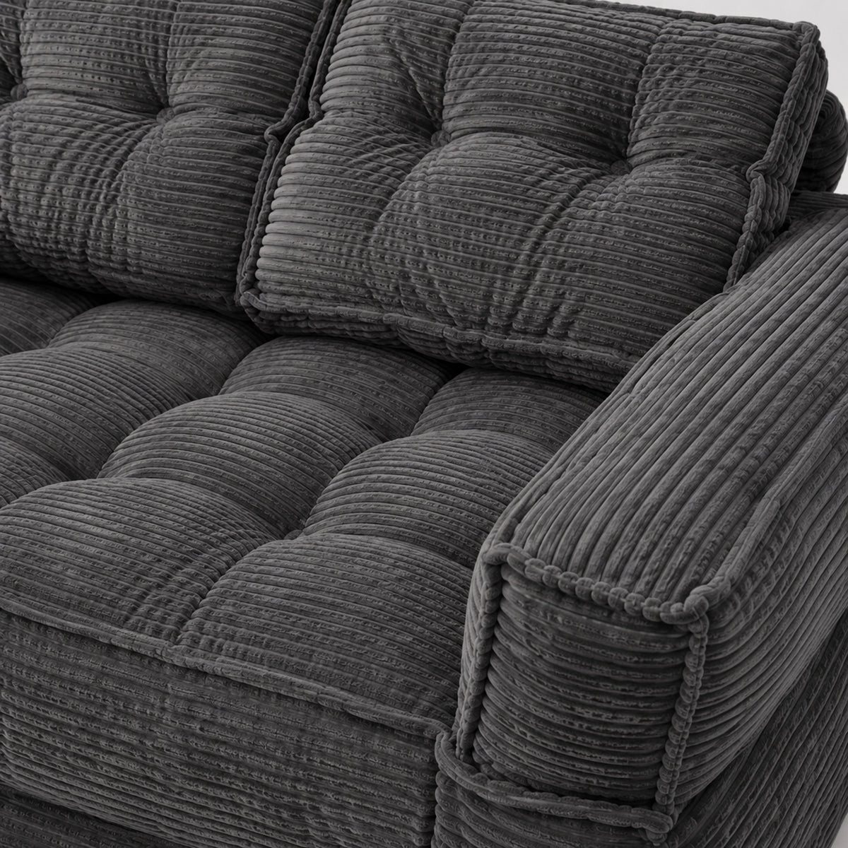 2-in-1 Boneless Convertible Floor Couch – Lazy Double Sofa with Armrest