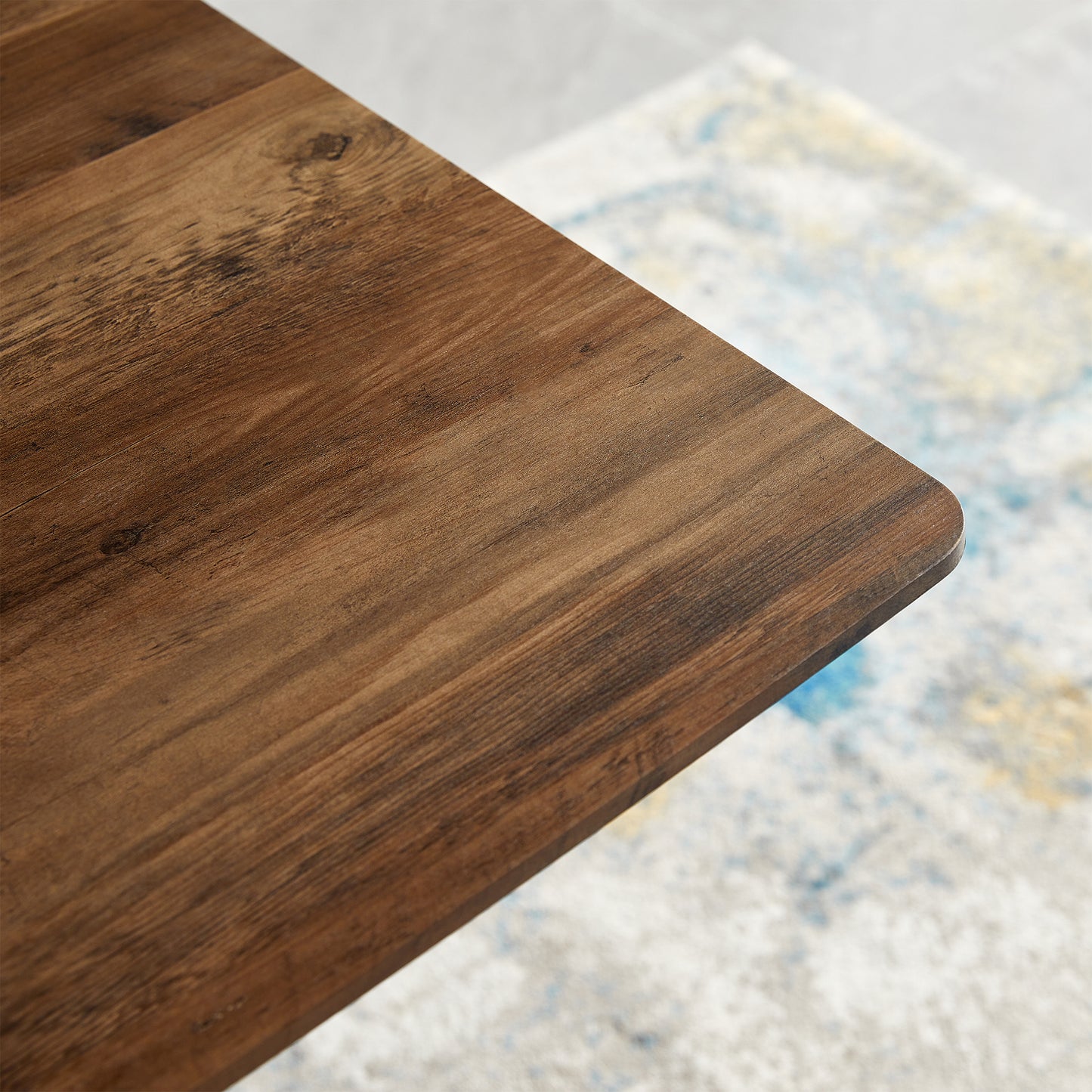 Modern Minimalist Dining Table – MDF Anti-Scratch Top, Metal Legs for Dining Room, Kitchen, Office
