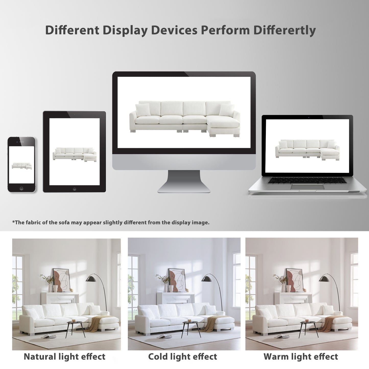119'' Modern Oversized L - shaped Sectional Sofa: Ideal for Living Room, Apartment & Office - 5 - Seat Chenille with Chaise & 2 Free Pillows Light Gray