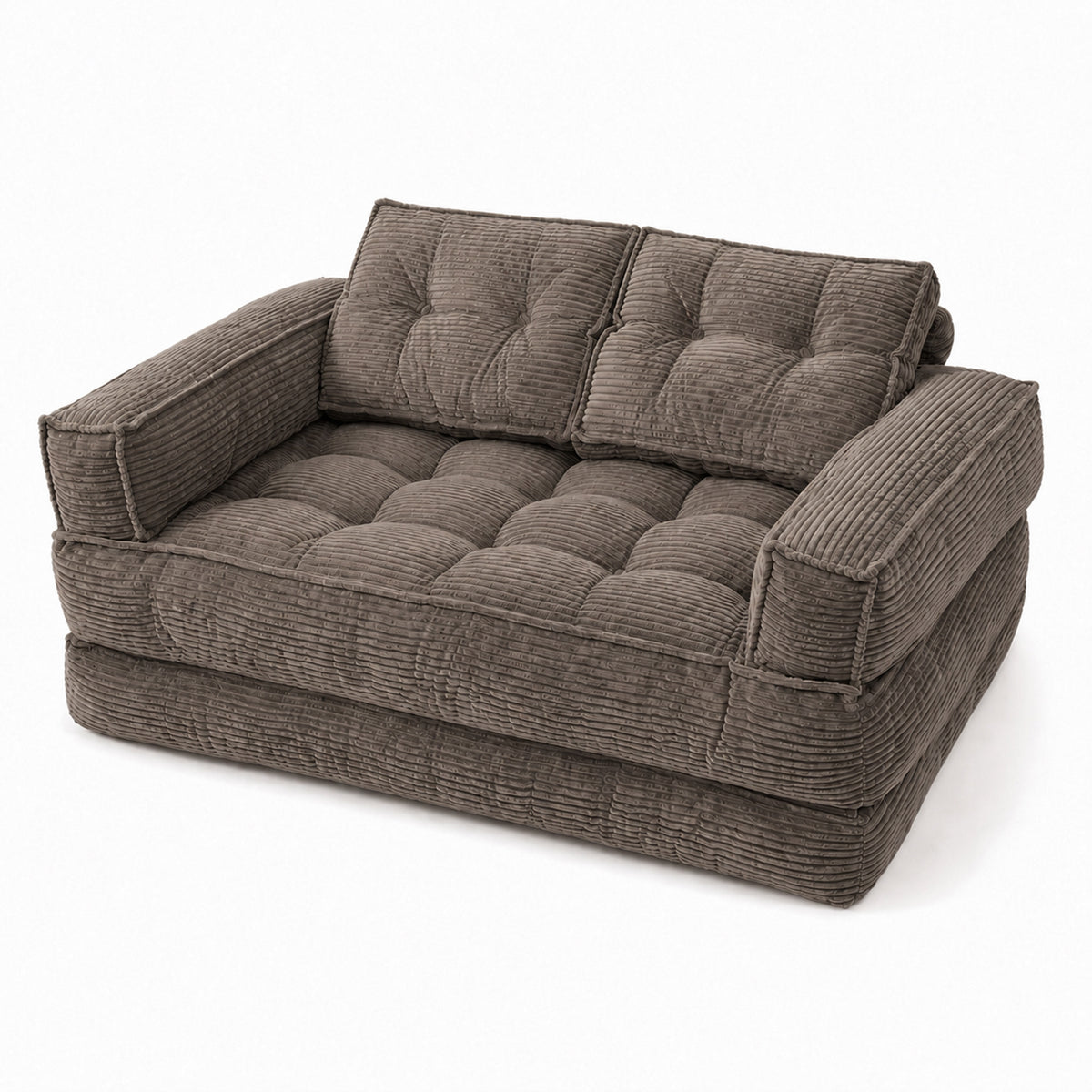 2-in-1 Boneless Convertible Floor Couch – Lazy Double Sofa with Armrest