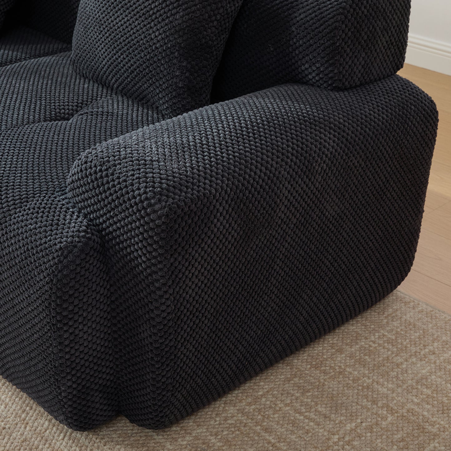 ModernModular  Loveseat  Sofa L Shape Sectional Sofa  , 2-4-6 Seater Tufted Comfy Cloud Tufted Floor Convertible Couch with 2 Pillows