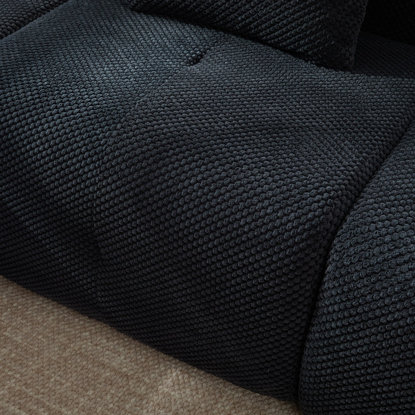 ModernModular  Loveseat  Sofa L Shape Sectional Sofa  , 2-4-6 Seater Tufted Comfy Cloud Tufted Floor Convertible Couch with 2 Pillows