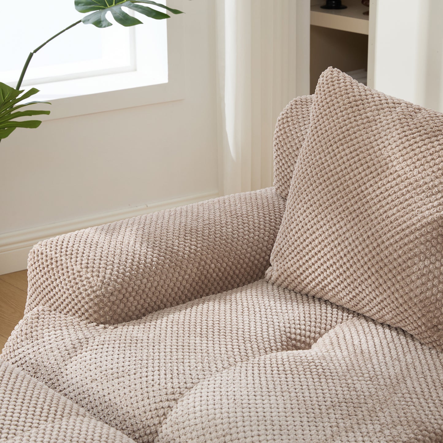 ModernModular  Loveseat  Sofa L Shape Sectional Sofa  , 2-4-6 Seater Tufted Comfy Cloud Tufted Floor Convertible Couch with 2 Pillows