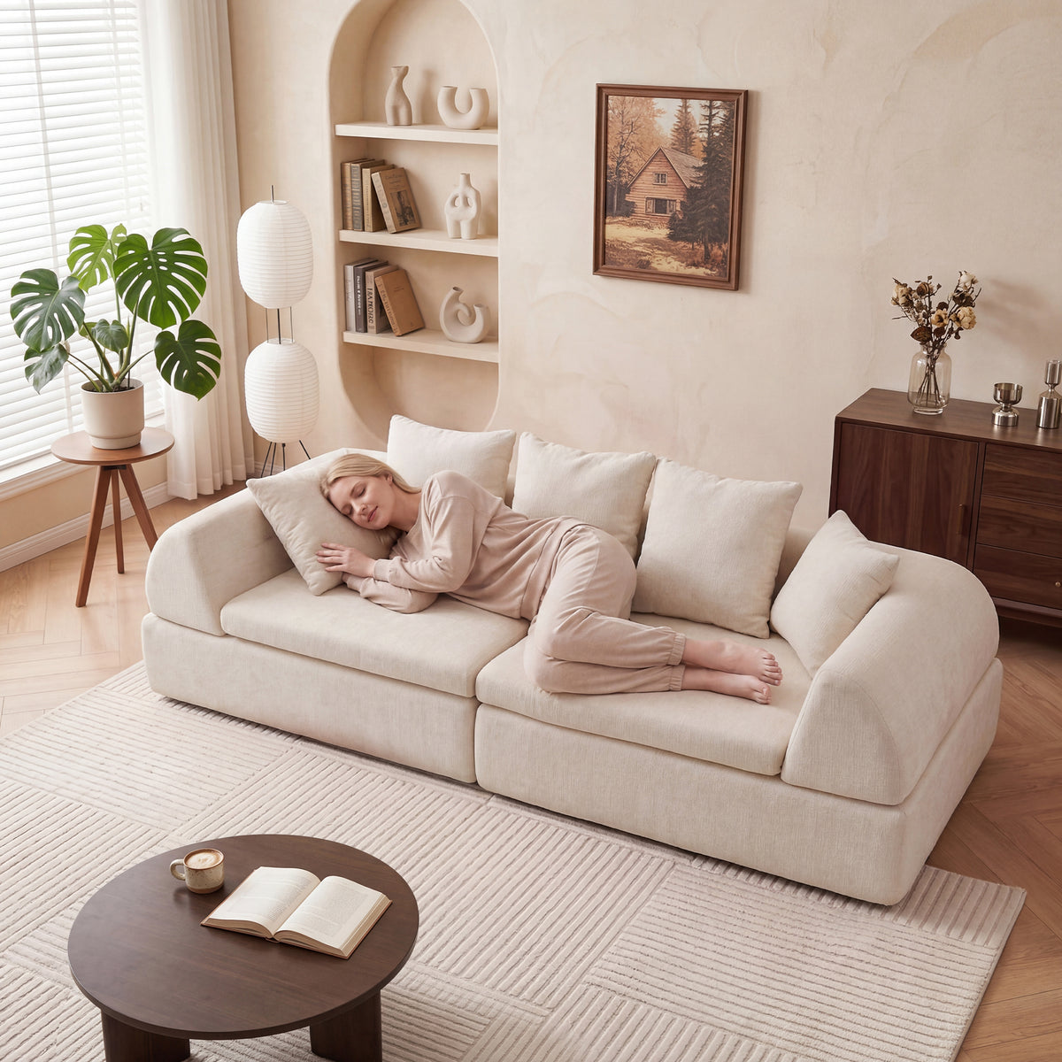 Cloud Modular Sectional Sofa – Boneless Couch, Deep Fluffy Seat, No Assembly Required