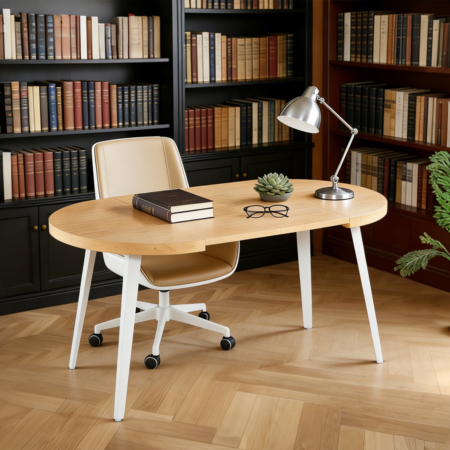 Extendable Dining Table – Metal Leg, MDF Top | Space-Saving Expandable Table for Home &amp; Office (Oak/Walnut/Black)