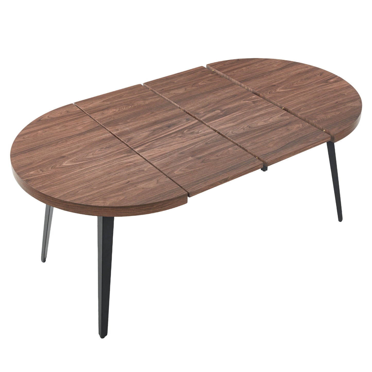 Extendable Dining Table – Metal Leg, MDF Top | Space-Saving Expandable Table for Home &amp; Office (Oak/Walnut/Black)