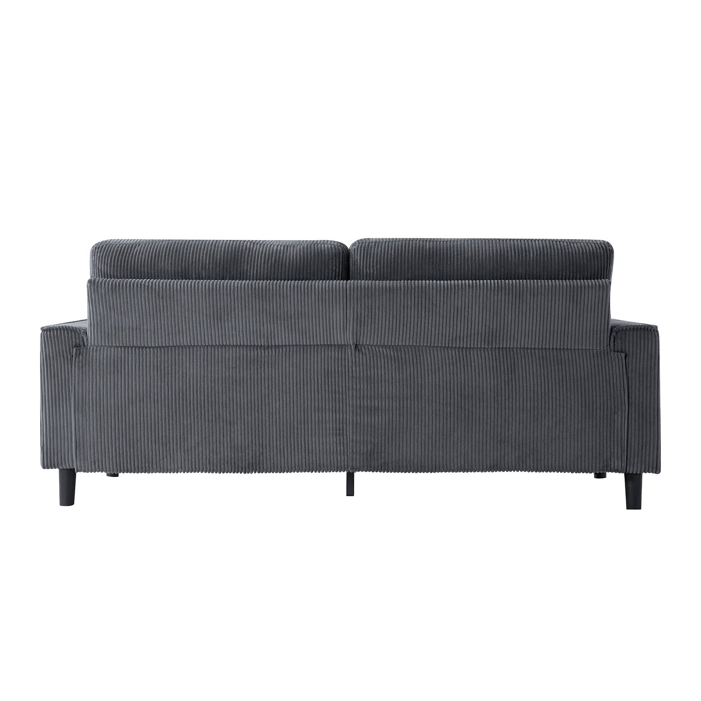 Corduroy Loveseat Sofa – 2-Seater Couch with Sturdy Iron Wood Frame, Square Armrests