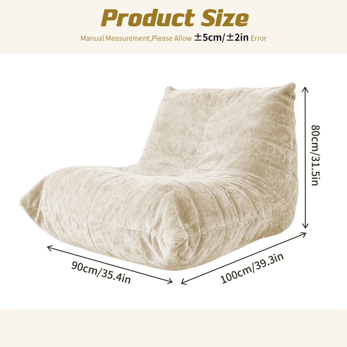 Ergonomic Bean Bag Chair with 5-Way Body Support  Togo Sofa