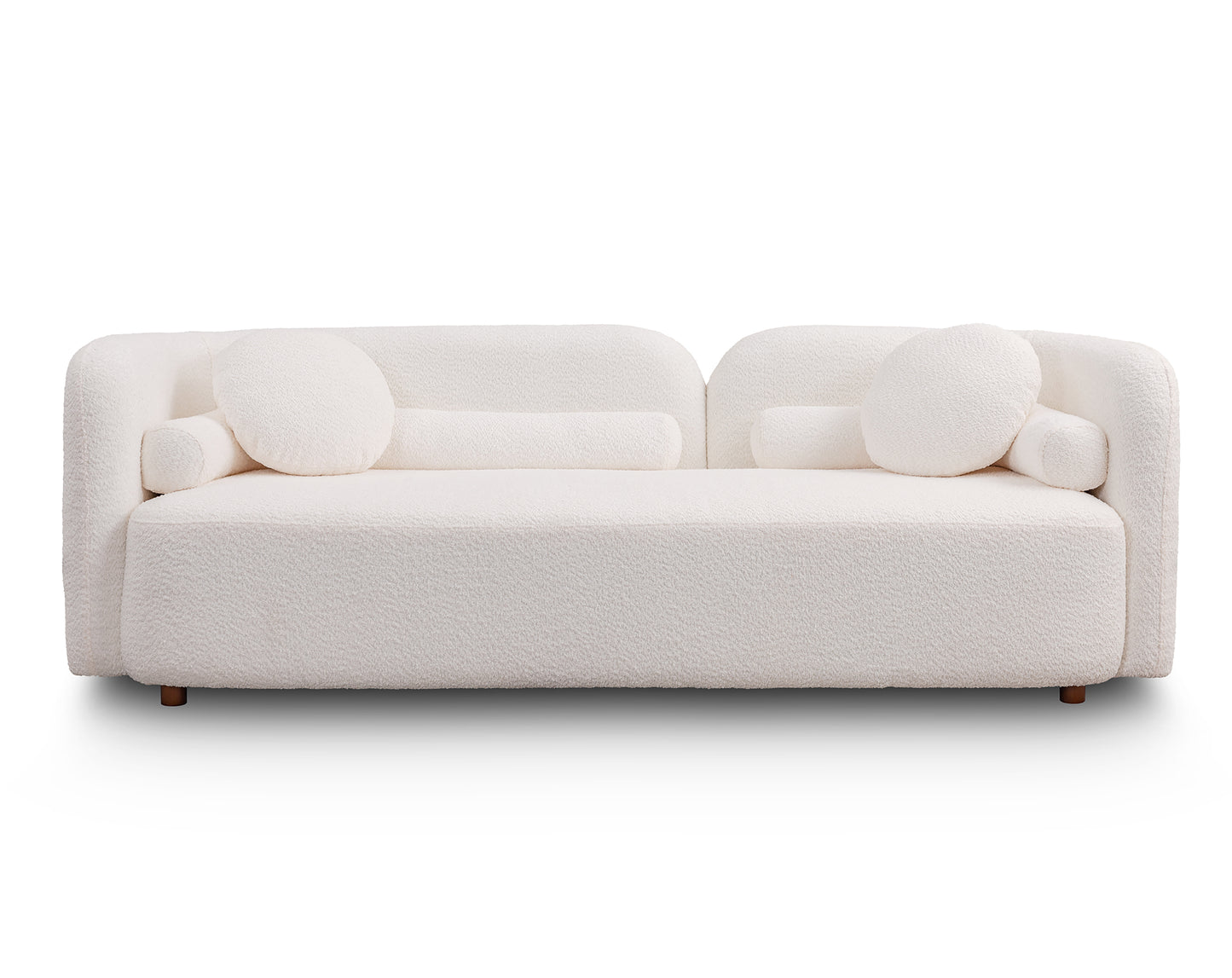 3 - Seater Luxury Modern Cloud Couch: White Boucle for Living Room, Apartment & Office