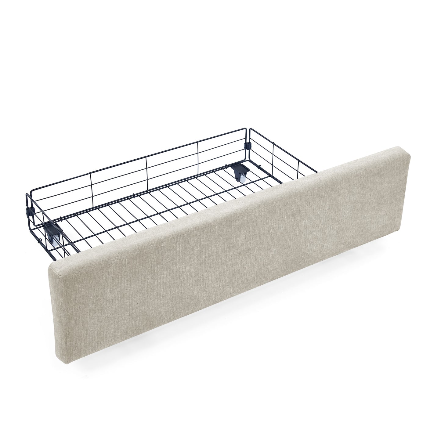 Comfortable Cushioned Bed Frame with Drawers: Headboard & Solid Build 3Colors