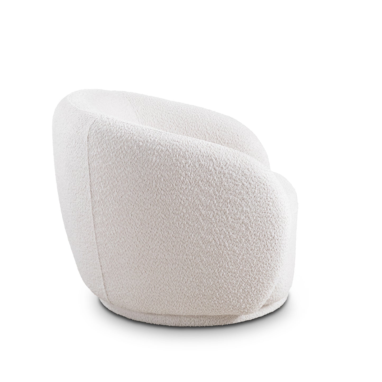 Swivel Accent Chair: Boucle Fabric Upholstered Barrel Chair for Living Room