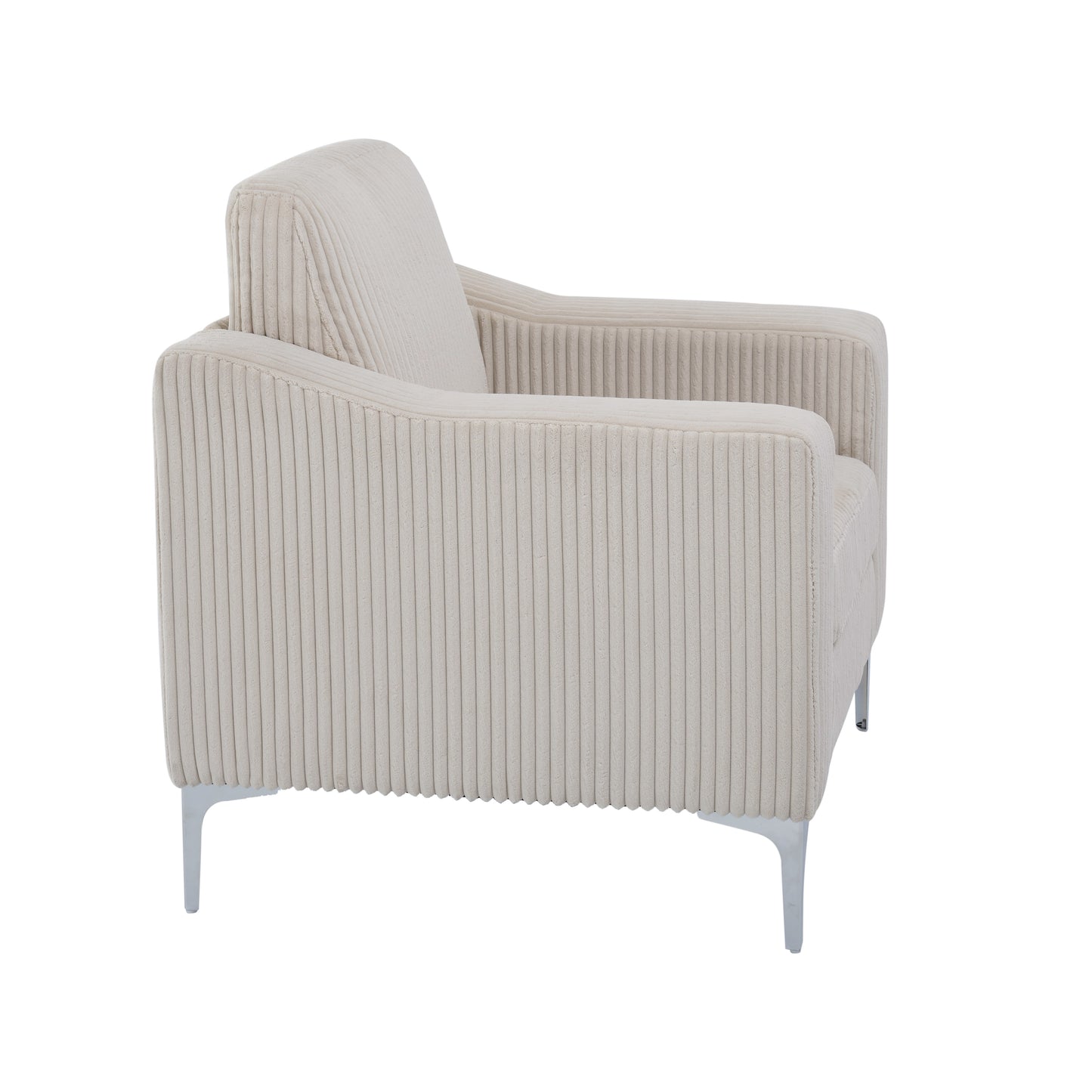 Lounge Sofa with Armrests & Modular Sectional Two-Seater Sofa | Soft Corduroy, Pocket Spring + Sinuous Spring, Easy Assembly – Beige/Gray