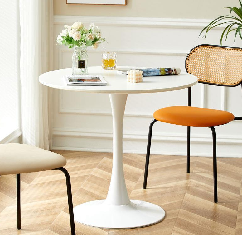 Round Coffee  Table, Modern Dining Table, MDF Top and Steel Base Tulip Round Kitchen Table