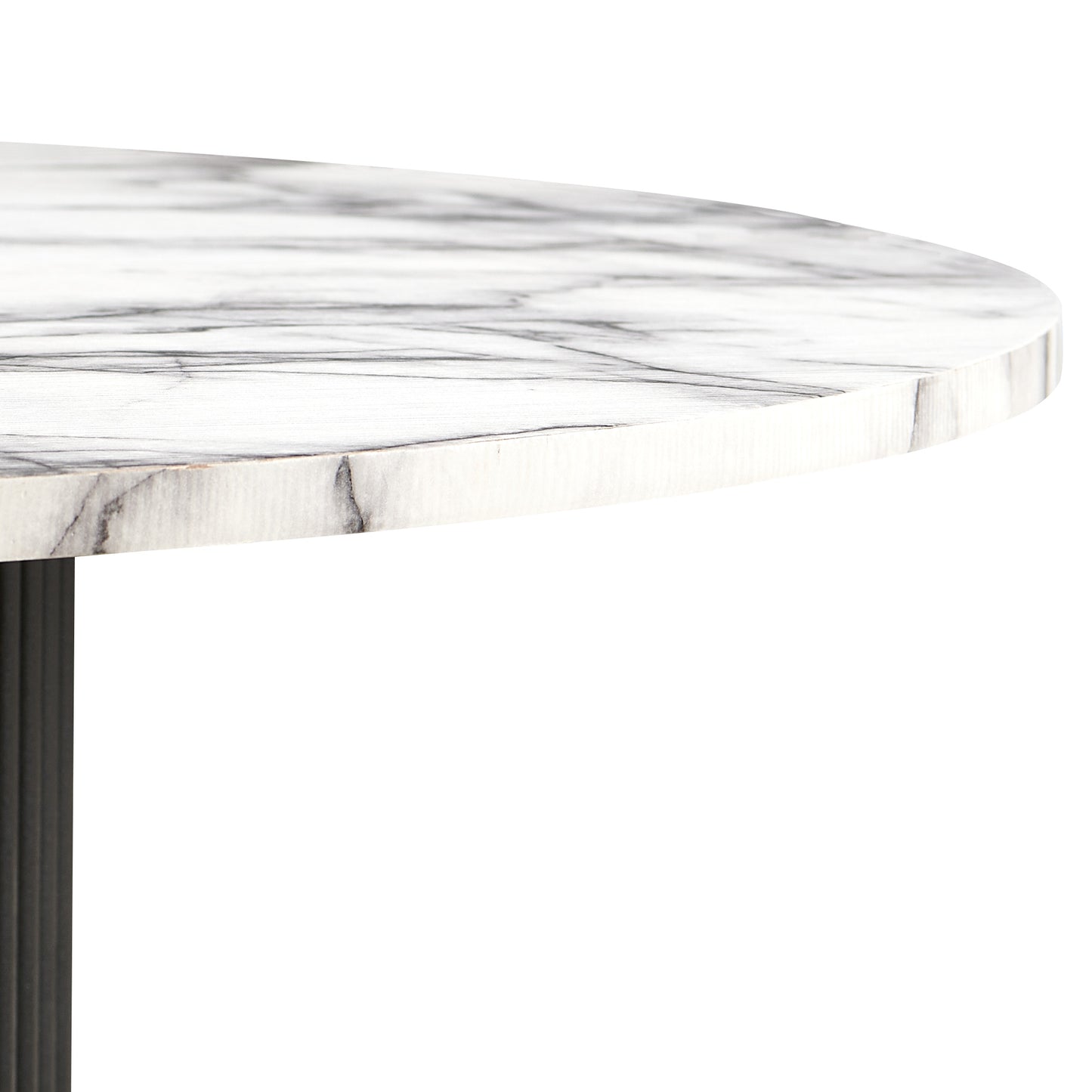 Round Dining Tables with Wood Strip Base Wood Veneer Tabletop 4 Colors