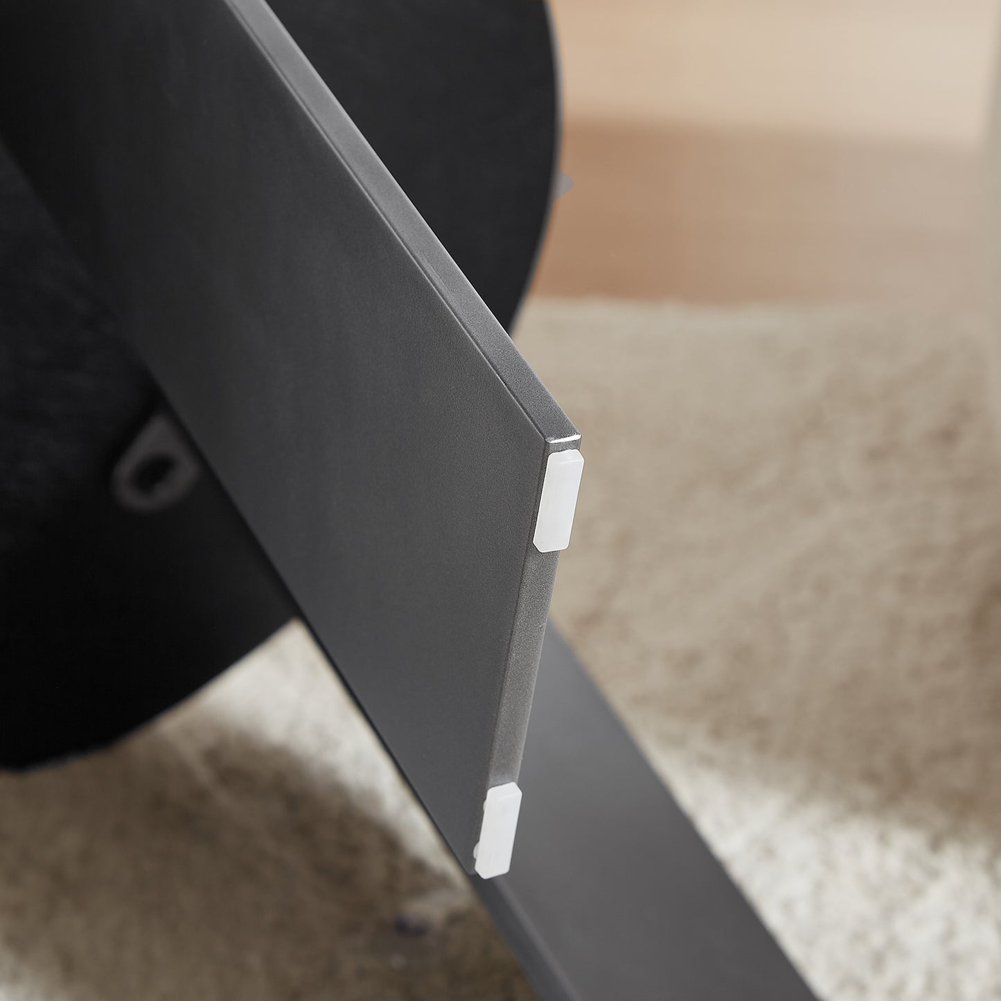 Round Coffee Table & Side Table Surface and Black Metel Feet