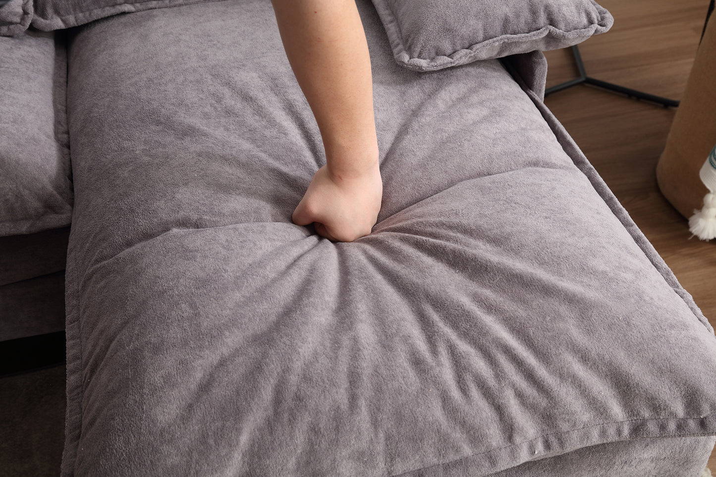 U Shaped Modular Sectional Sofa Couch with 4pcs waist pillows And  Chaise Lounge