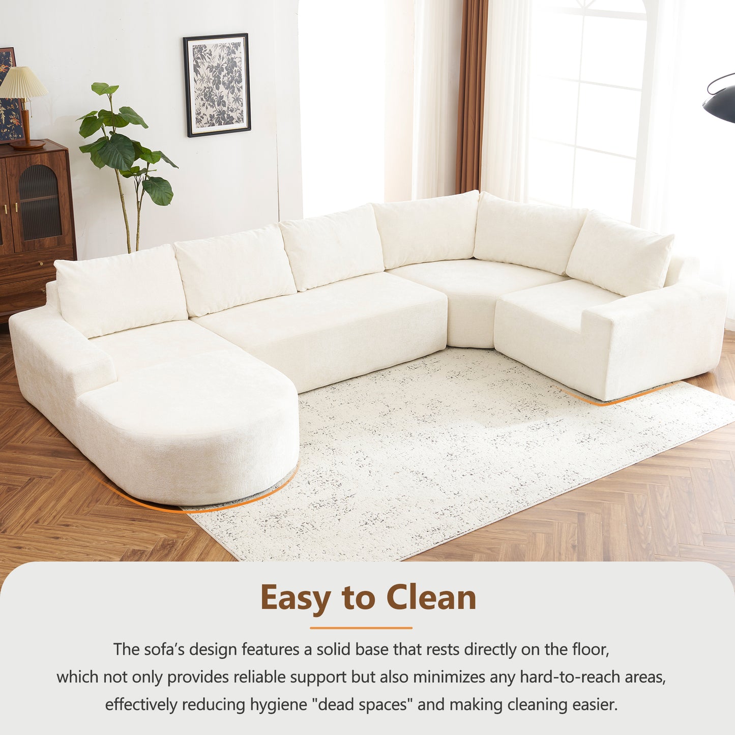 Oversized Cloud Sofa - 141.7", U-Shaped for Living Room