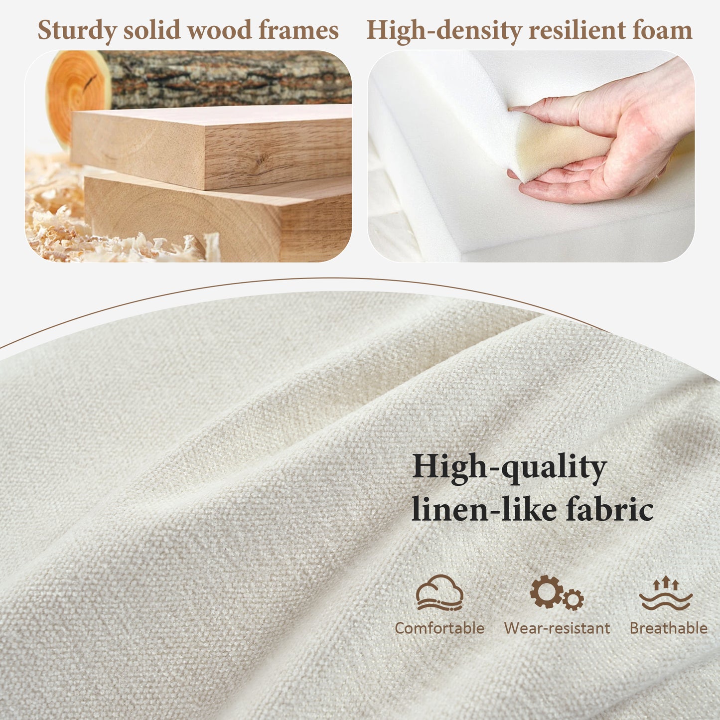 132"U - shaped Freely Transformable Modular Corner Sofa with 2 Ottomans: Ideal for Living Rooms