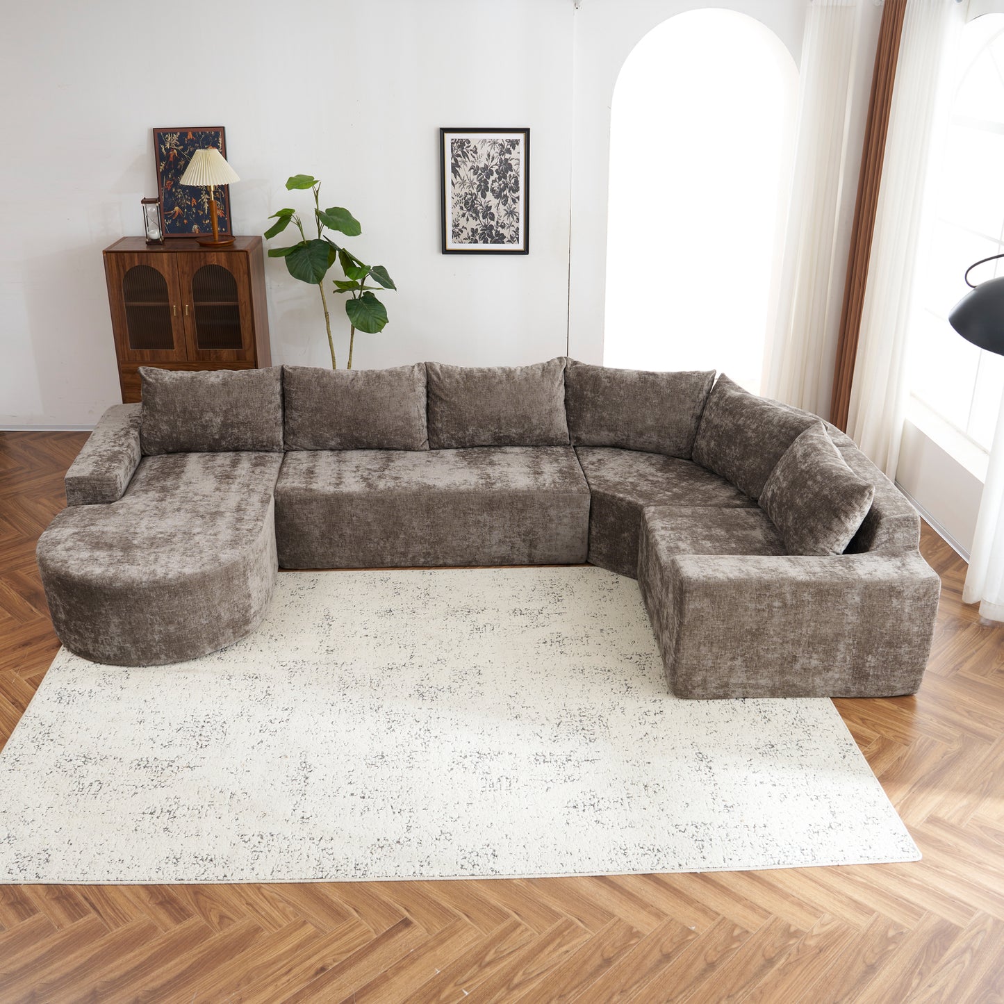 Oversized Cloud Sofa - 141.7", U-Shaped for Living Room