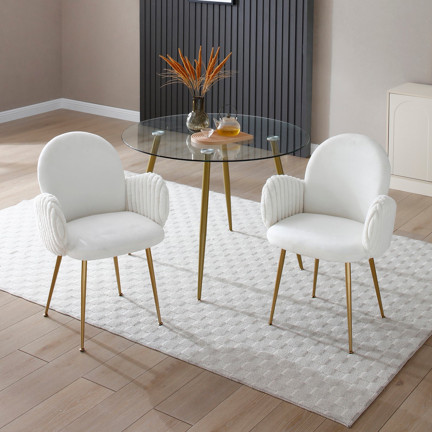 Modern Velvet Arm chairs For Dining Room Set of 2