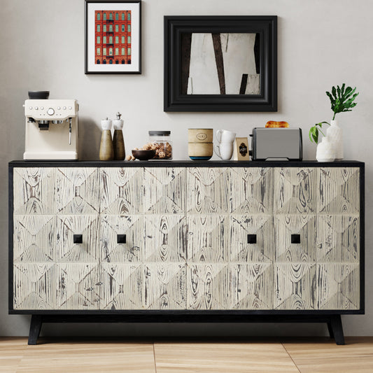 59.84" Vintage Sideboard - 4 Doors, Multi-Room Storag