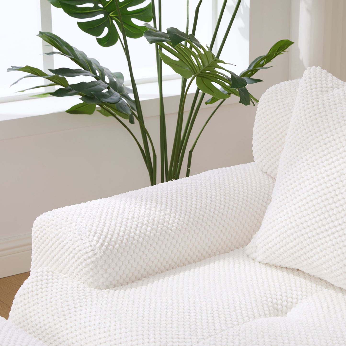 ModernModular  Loveseat  Sofa L Shape Sectional Sofa  , 2-4-6 Seater Tufted Comfy Cloud Tufted Floor Convertible Couch with 2 Pillows