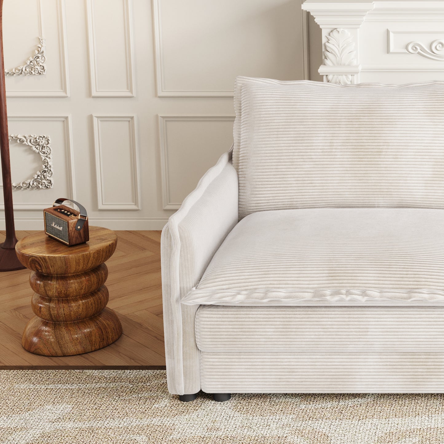 Corduroy fabric comfortable cloud sofa for living room 2 Seat - 4 Seat with ottoman