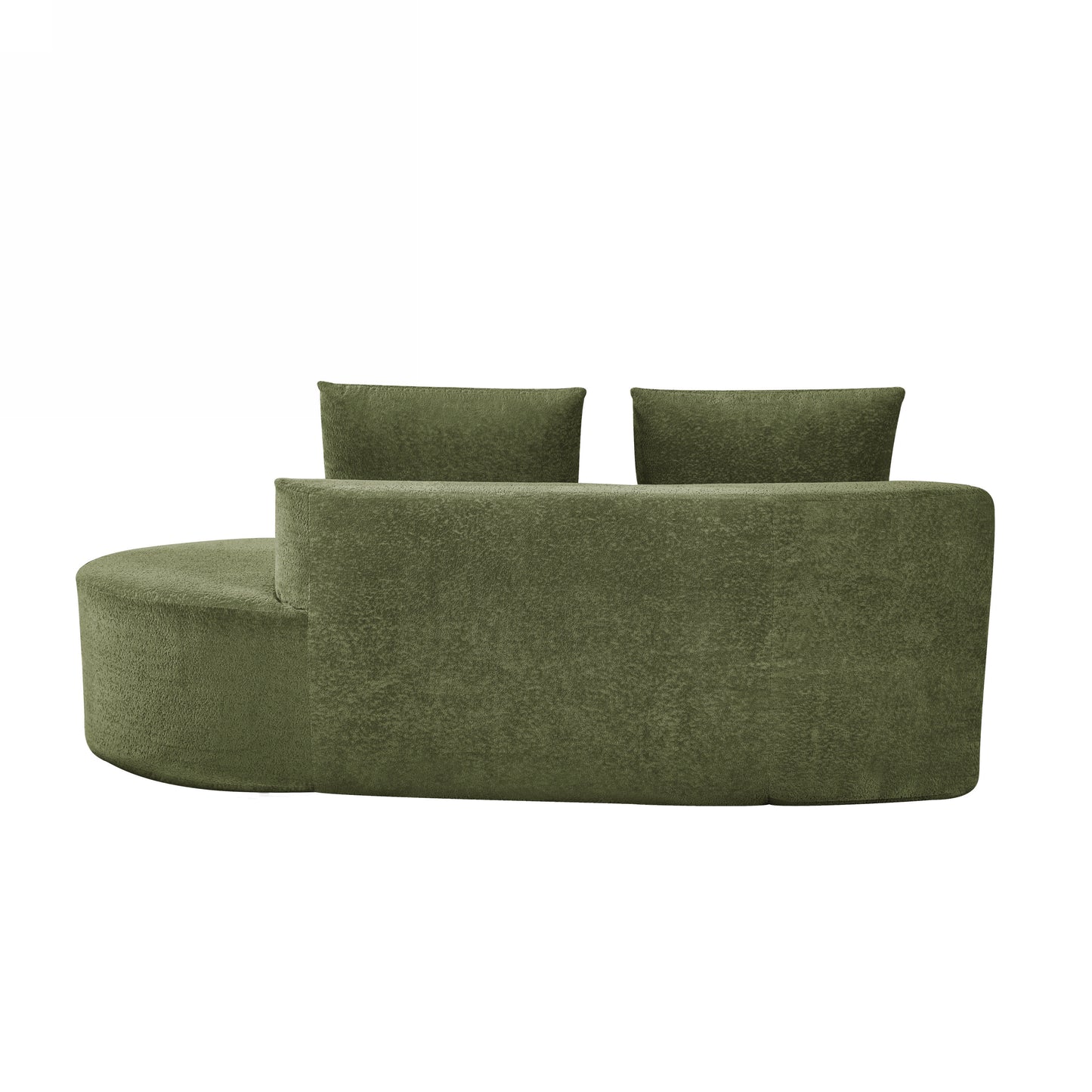 Fully Assembled 116" Modern Curved Sectional with Chaise: High - Density Compressed Sponge, Pearl Upholstery - Ideal for Living Rooms