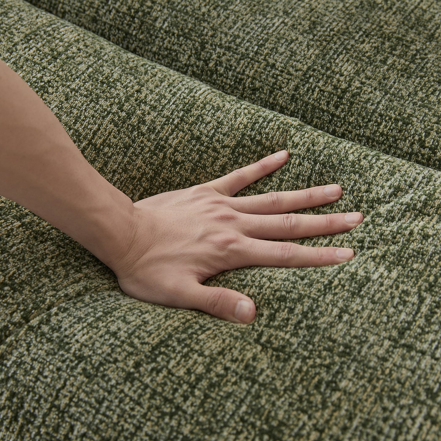 Oversized 3 Seater Compressed Sofa with Chenille Fabric, No Assembly