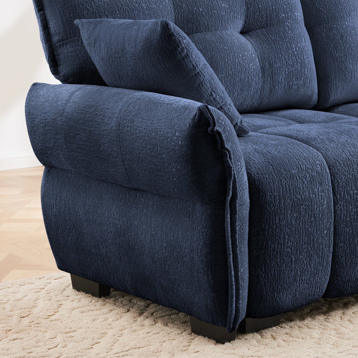 Ergonomic Single Seater-Two-Seater Sofa With High-Resilience Support Cushions And Throw Pillows