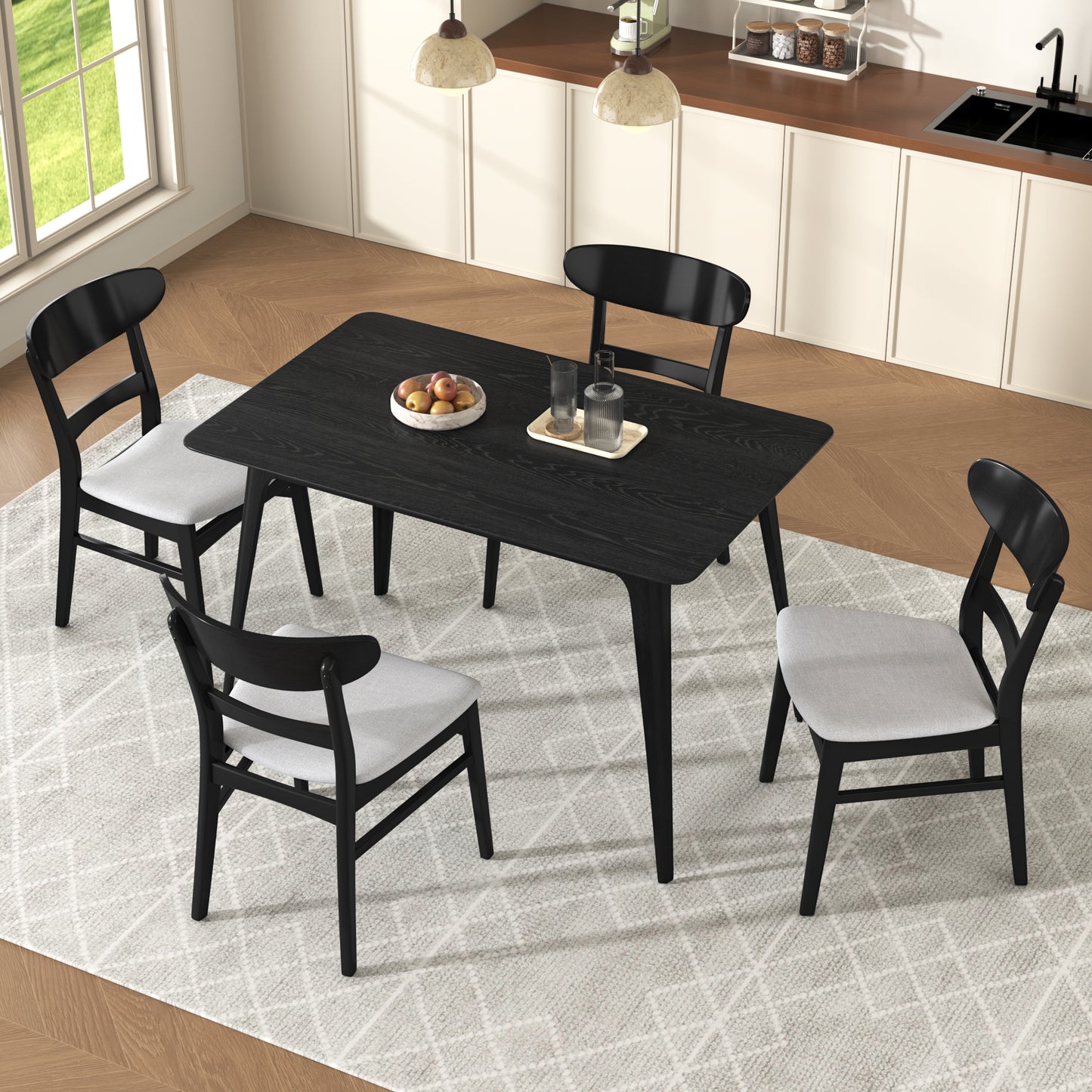 Modern 5-Piece Dining Set ,Dining Table ,Dining Chairs