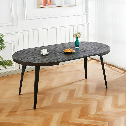 Extendable Dining Table – Metal Leg, MDF Top | Space-Saving Expandable Table for Home &amp; Office (Oak/Walnut/Black)