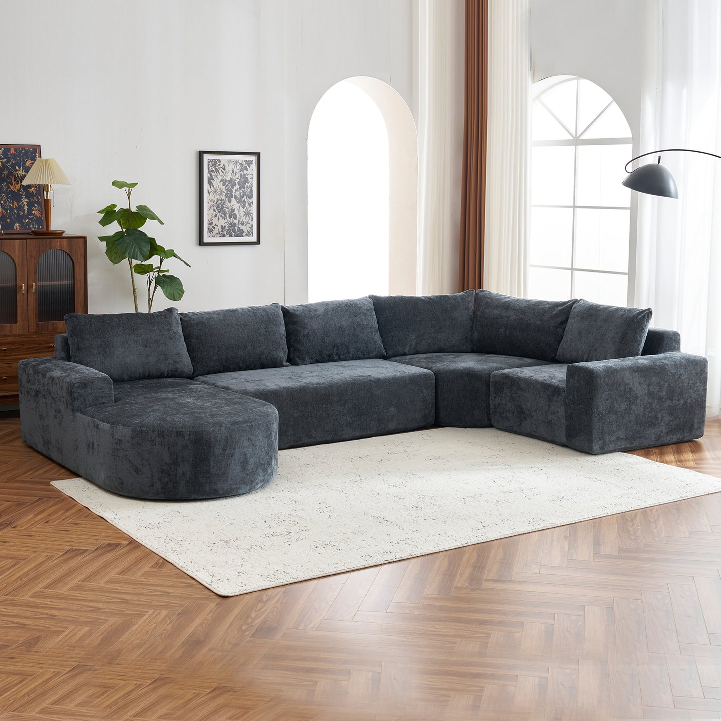 Oversized Cloud Sofa - 141.7", U-Shaped for Living Room