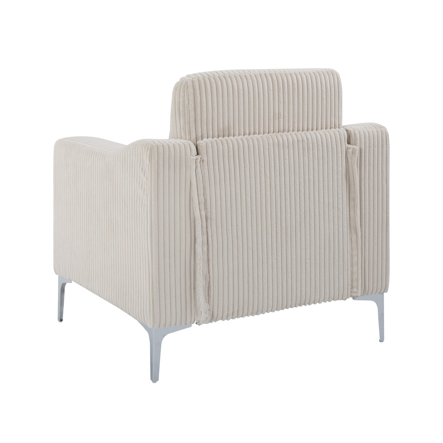 Lounge Sofa with Armrests & Modular Sectional Two-Seater Sofa | Soft Corduroy, Pocket Spring + Sinuous Spring, Easy Assembly – Beige/Gray