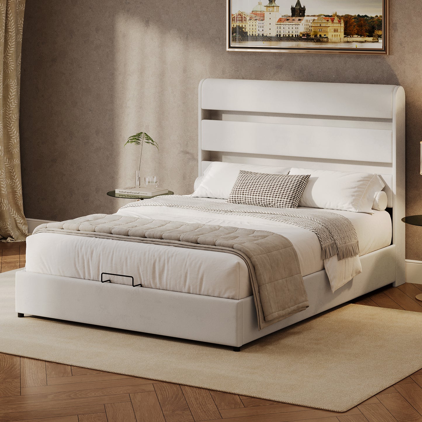 Upholstered Platform Hydraulic Storage Bed