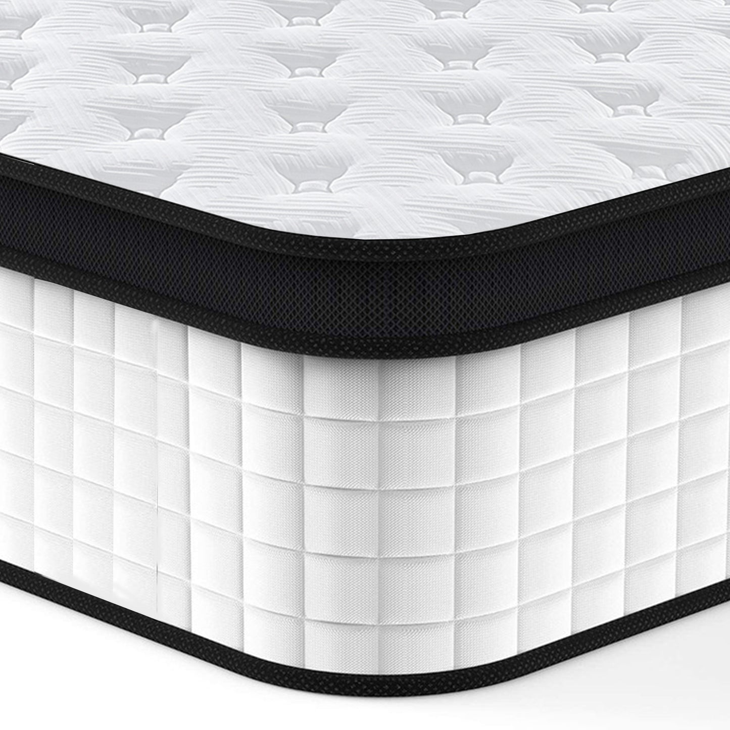 12 Inch Hybrid Mattress Individual Pocket Spring and 7-Zoned Memory Foam 3 Sizes