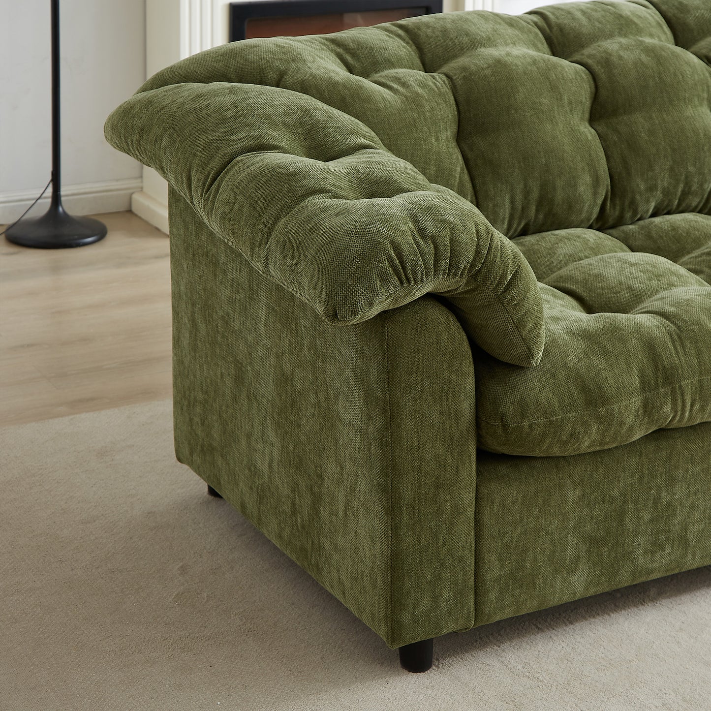 Chenille Modern Comfort Deep Seat Sofa, Upholstered Fluffy Cloud Sofa