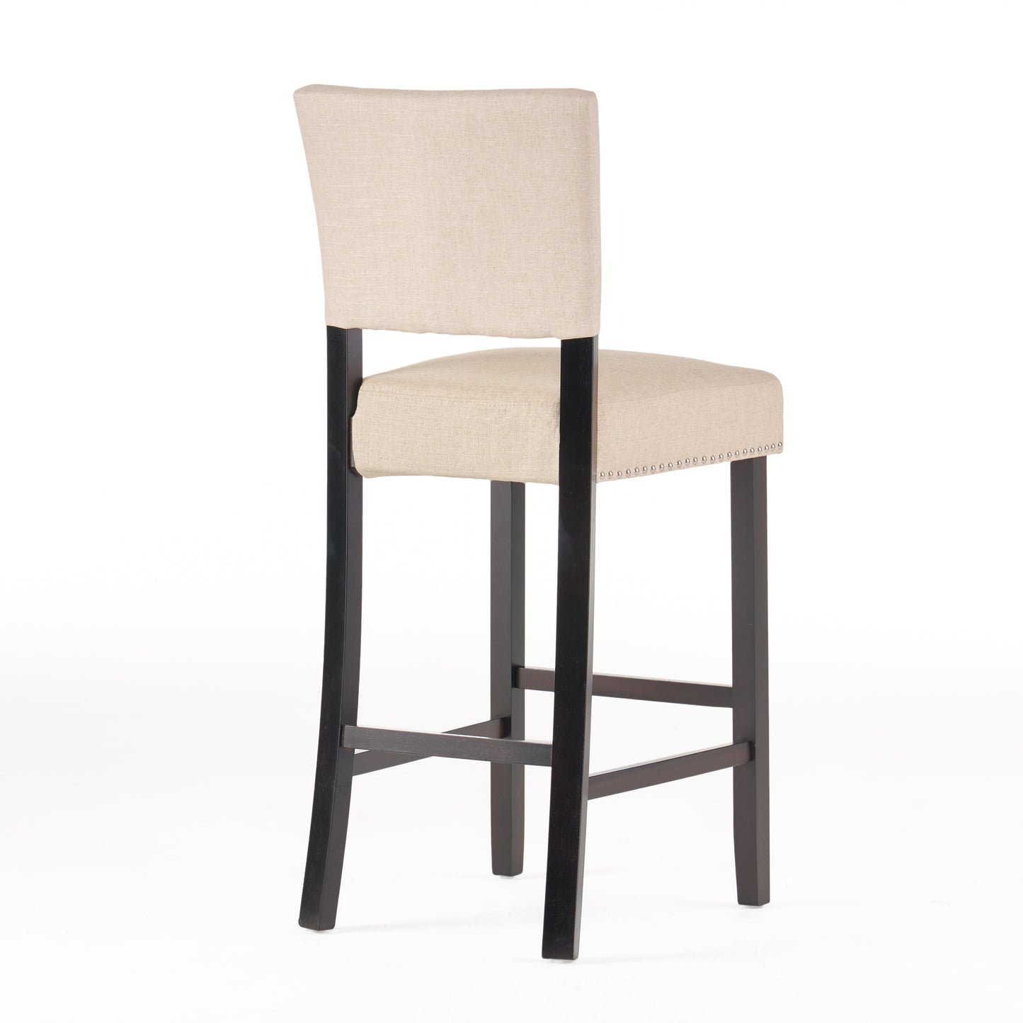 Barstools With rivet decoration wood Frame fabric Sponge cushion and Upholstered Barstools