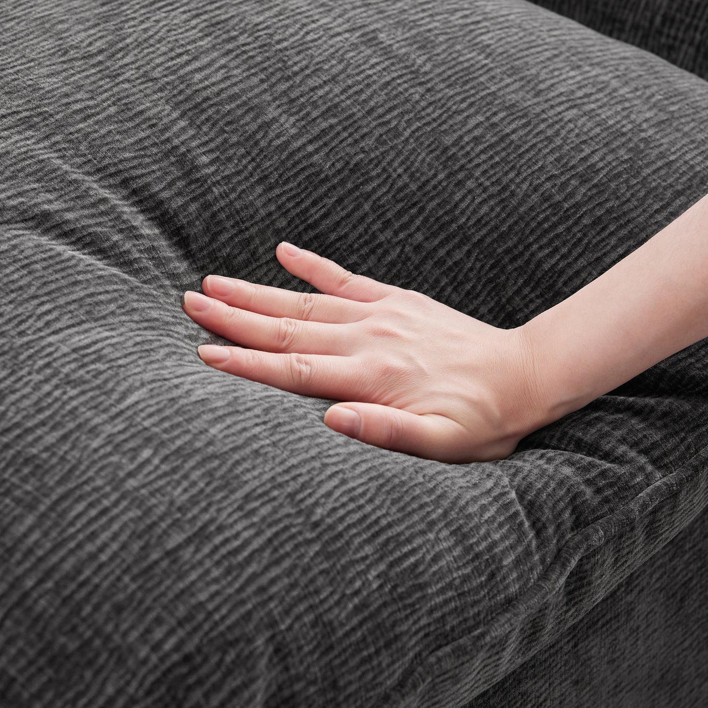 4-7 Seat Chenille Sectional Couch Set with 2 Pillows