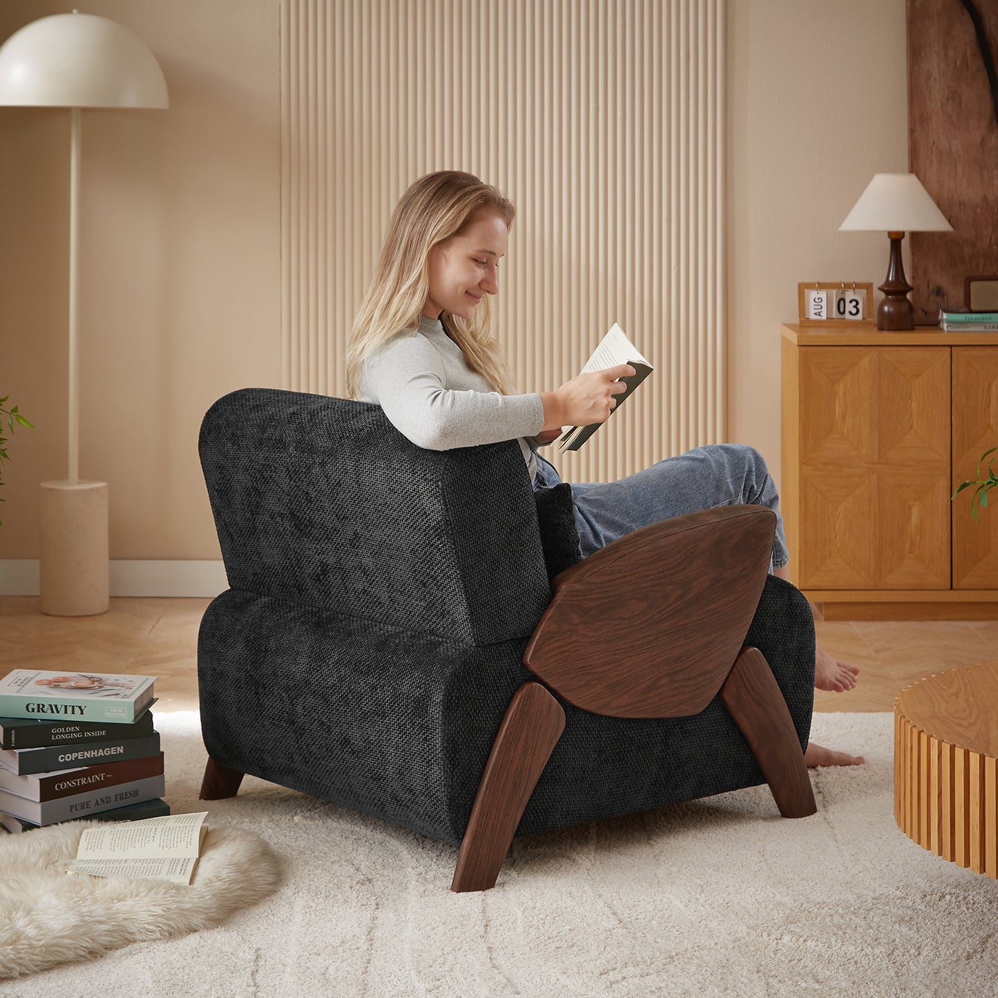 Accent Armchair with Plush Cushioning, Comfortable Armrests